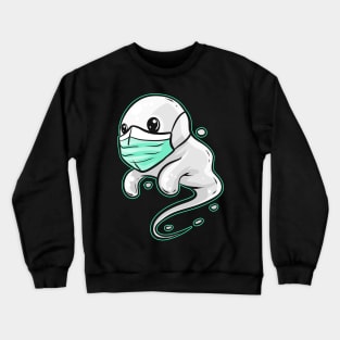 Spirit Ghost Wearing A Face Mask On Halloween Crewneck Sweatshirt